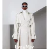A Tweed Ivory White, double-breasted Coat