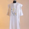 A White, arrow and floral metallic wire embroidery design with ss30 and ss20 gold and grey Swarovski stone details agbada