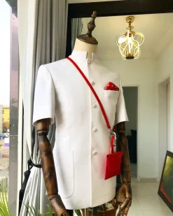 A White Bespoke Casual “French Safari” Suit
