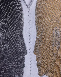 A White, Machine (Artificial Intelligence) vs Man embroidery details agbada