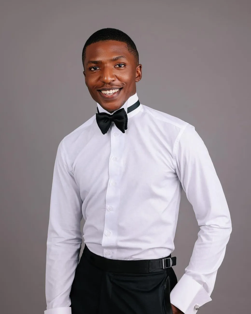 A White, Paisley Print Wing Collar Tuxedo Shirt