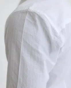 A White, Seersucker Vintage Club Business Shirt.