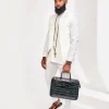 A White Slide-Neck African Kaftan, Jacquard Jacket, Trench