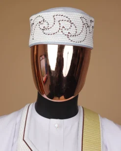 A White, summer time and splashed metallic wire embroidery details agbada