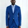 A Windowpane relayed and inverted check, knitted peak lapel suit