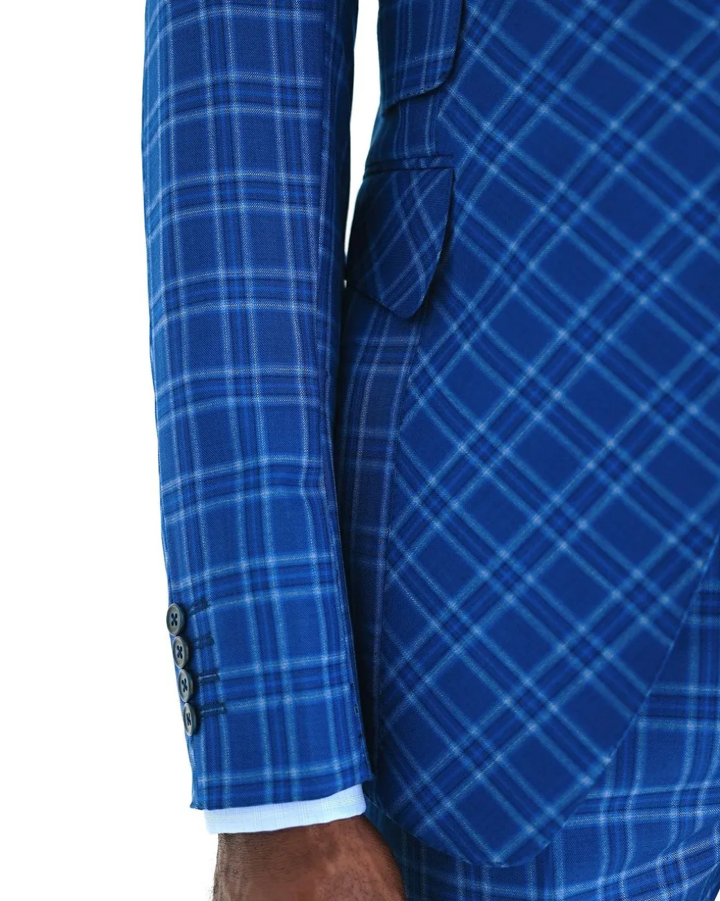 A Windowpane relayed and inverted check, knitted peak lapel suit