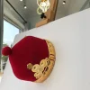 African IBO Red Royal Traditional Hat With Gold Adornment