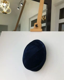 African Traditional Navy Blue velvet ceremonial hat