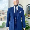 An Admiral and Skye blue pinstripe “peaky blinders” Jorgecarli Super 140’s “Board Room” notch lapel suit