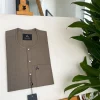 An Ash grey, Front Flap with Swarovski button details African traditional senator kaftan native.