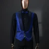 An Azure Blue And Black, Shawl Lapel Waistcoat
