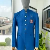 An Azure Blue, Long Sleeve Safari Suit