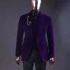 An Egg Plant Purple Velvet Shawl Lapel Tuxedo Suit