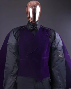 An Egg Plant Purple Velvet Shawl Lapel Tuxedo Suit