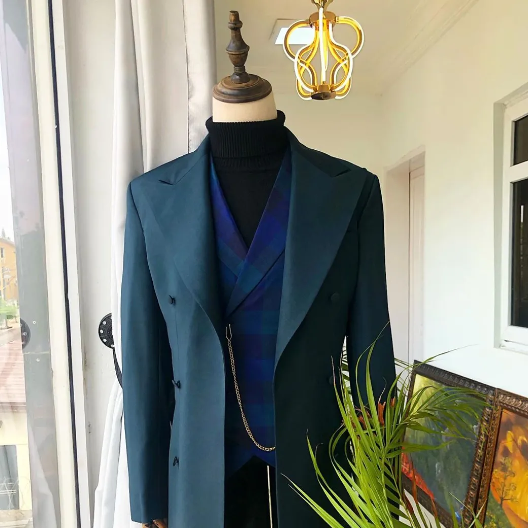 An Emerald Green “Battle Of Stalingrad” Trench Corporate Peak Lapel Suit