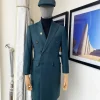 An Emerald Green Bespoke Reloaded “Peaky Blinders” Peak Lapel Suit