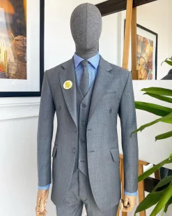 An Irish grey – “Board Room” Notch Lapel 2 Button Suit