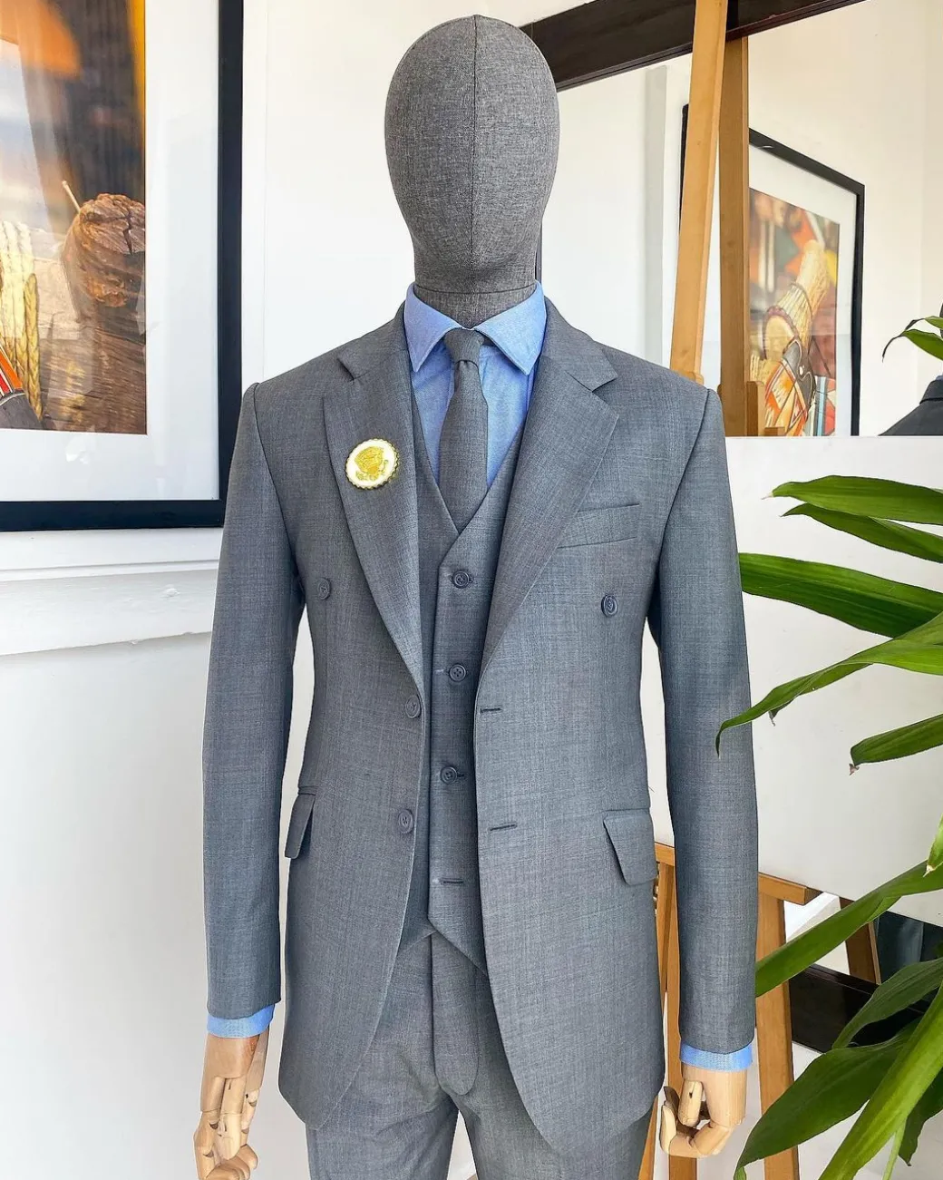 An Irish grey – “Board Room” Notch Lapel 2 Button Suit