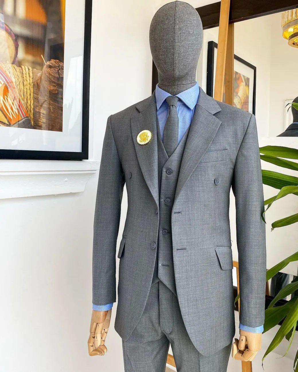 An Irish grey – “Board Room” Notch Lapel 2 Button Suit