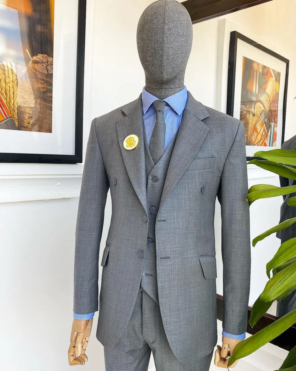 An Irish grey – “Board Room” Notch Lapel 2 Button Suit