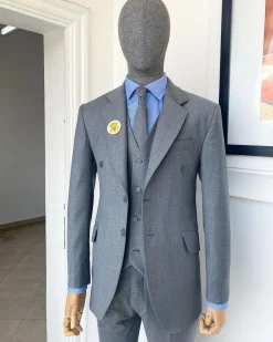An Irish grey – “Board Room” Notch Lapel 2 Button Suit