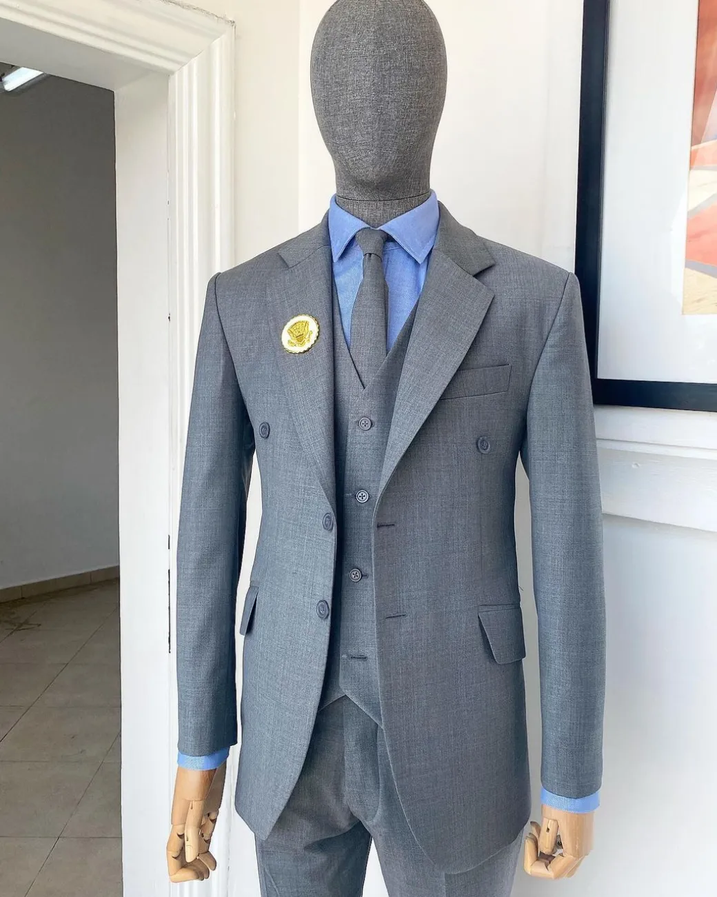 An Irish grey – “Board Room” Notch Lapel 2 Button Suit