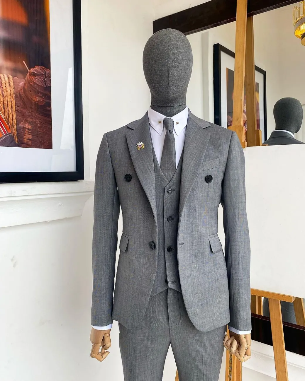 An Irish Grey Nobility Fabric – “Board Room” 2 Button Notch Lapel Suit