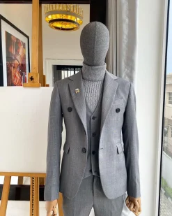 An Irish Grey Nobility Fabric – “Board Room” 2 Button Smart Causal Suit