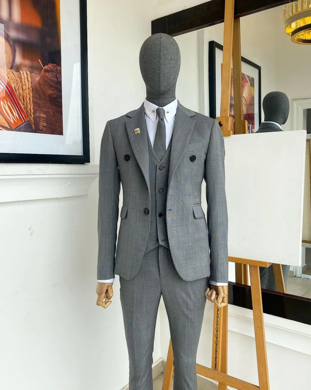 An Irish Grey Nobility Fabric – “Board Room” 2 Button Notch Lapel Suit