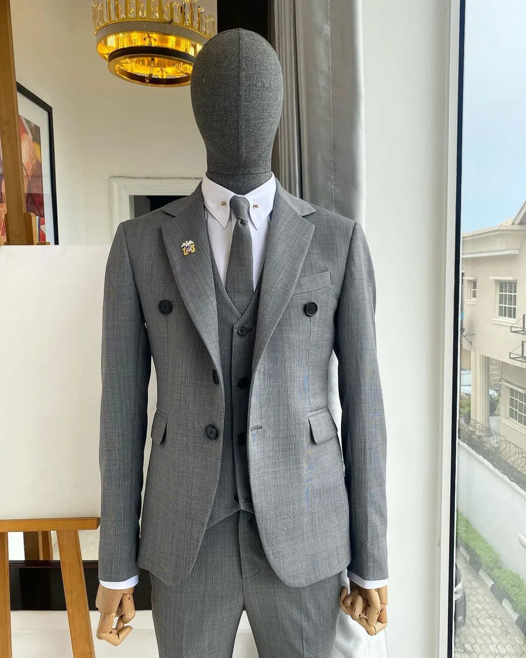 An Irish Grey Nobility Fabric – “Board Room” 2 Button Notch Lapel Suit