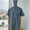 An Irish grey traditional embroidery senator kaftan.