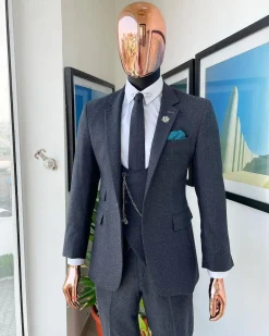 An Iron Grey – Jorgecarli super 140’s- “Board Room” notch lapel suit
