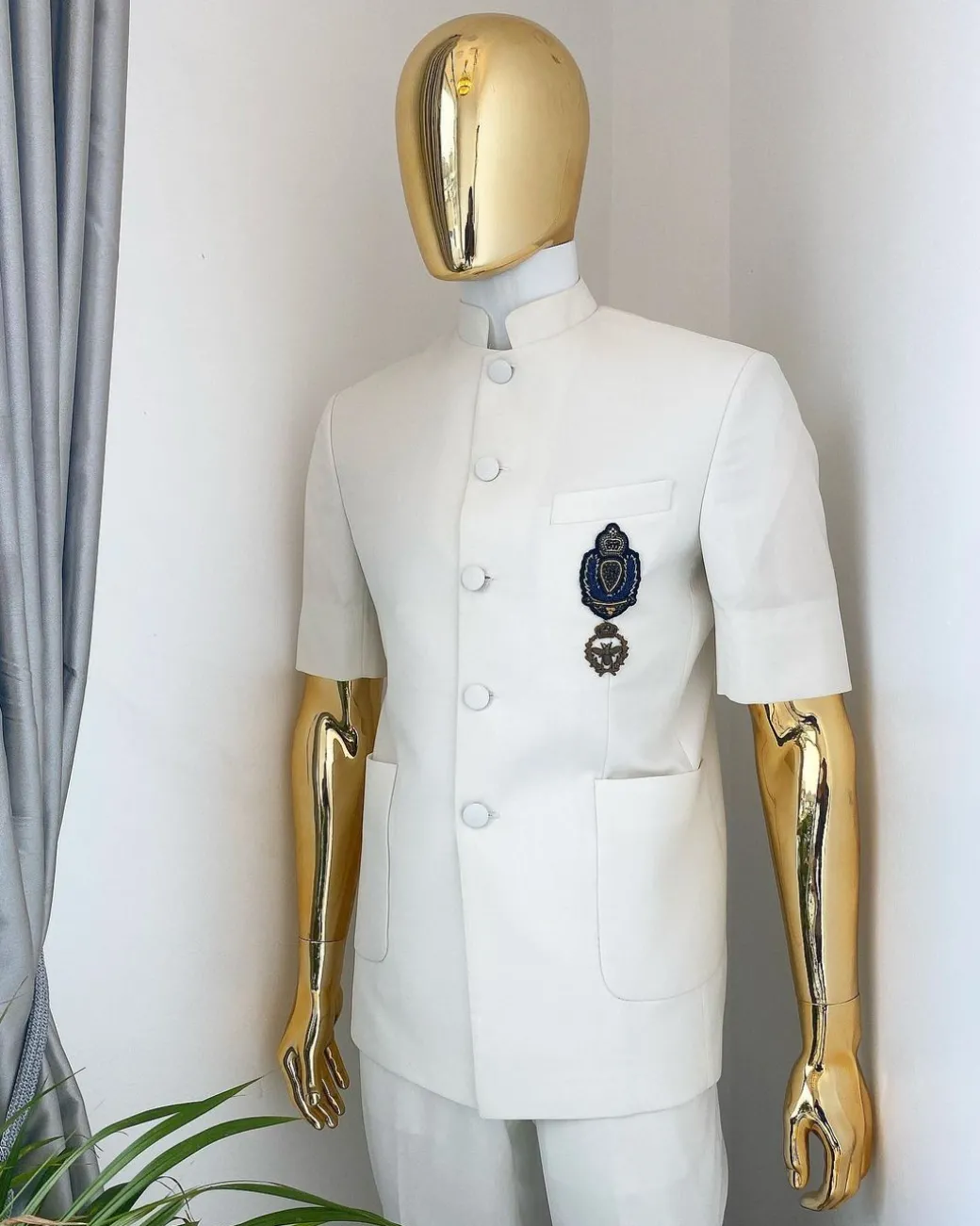 An Ivory White “French” Safari Suit