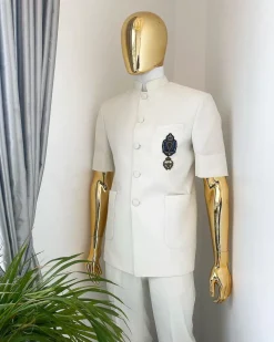 An Ivory White “French” Safari Suit