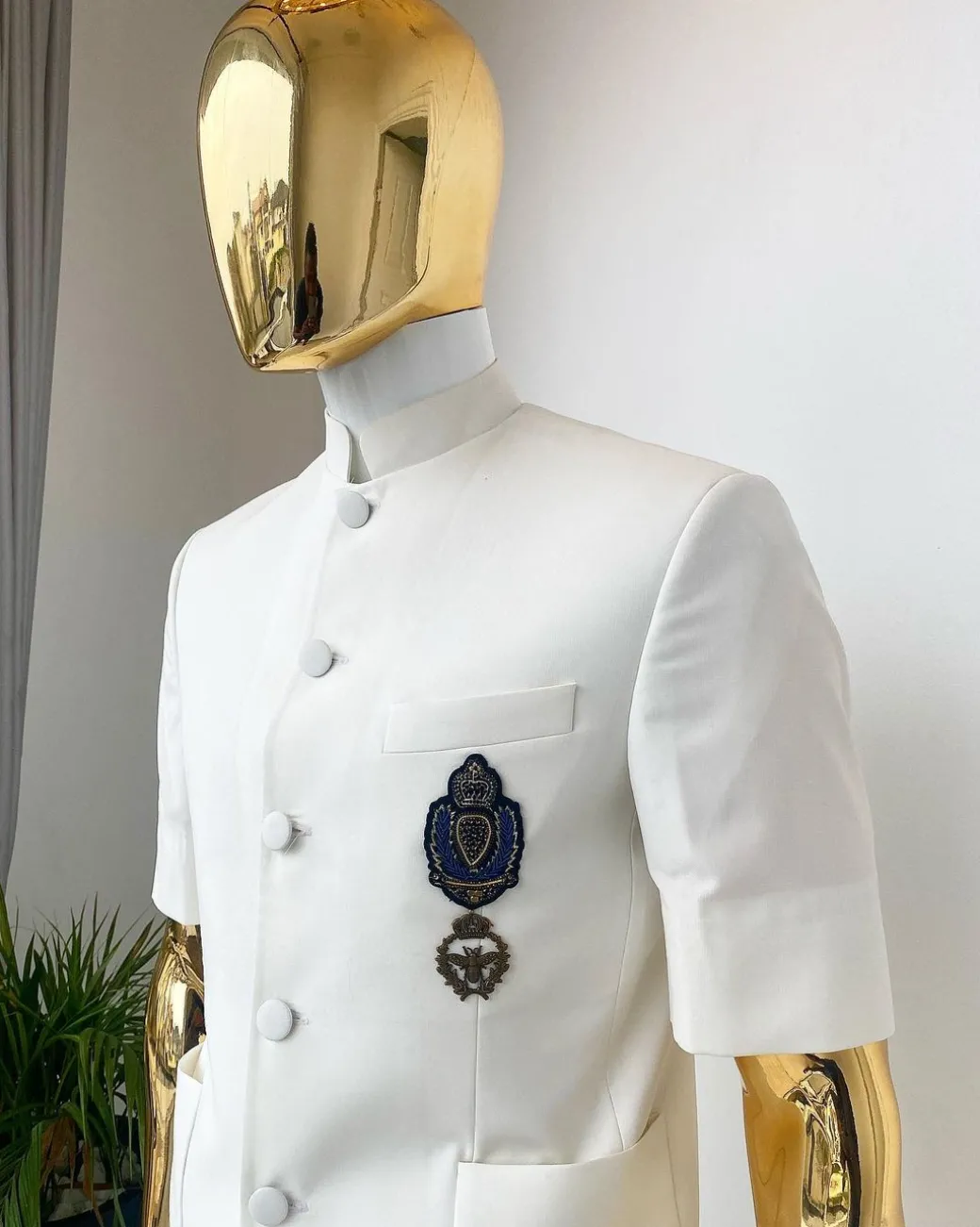 An Ivory White “French” Safari Suit