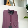 An Opera Mauve, Stripe lines front flap, Curved Pocket details African traditional senator kaftan native.