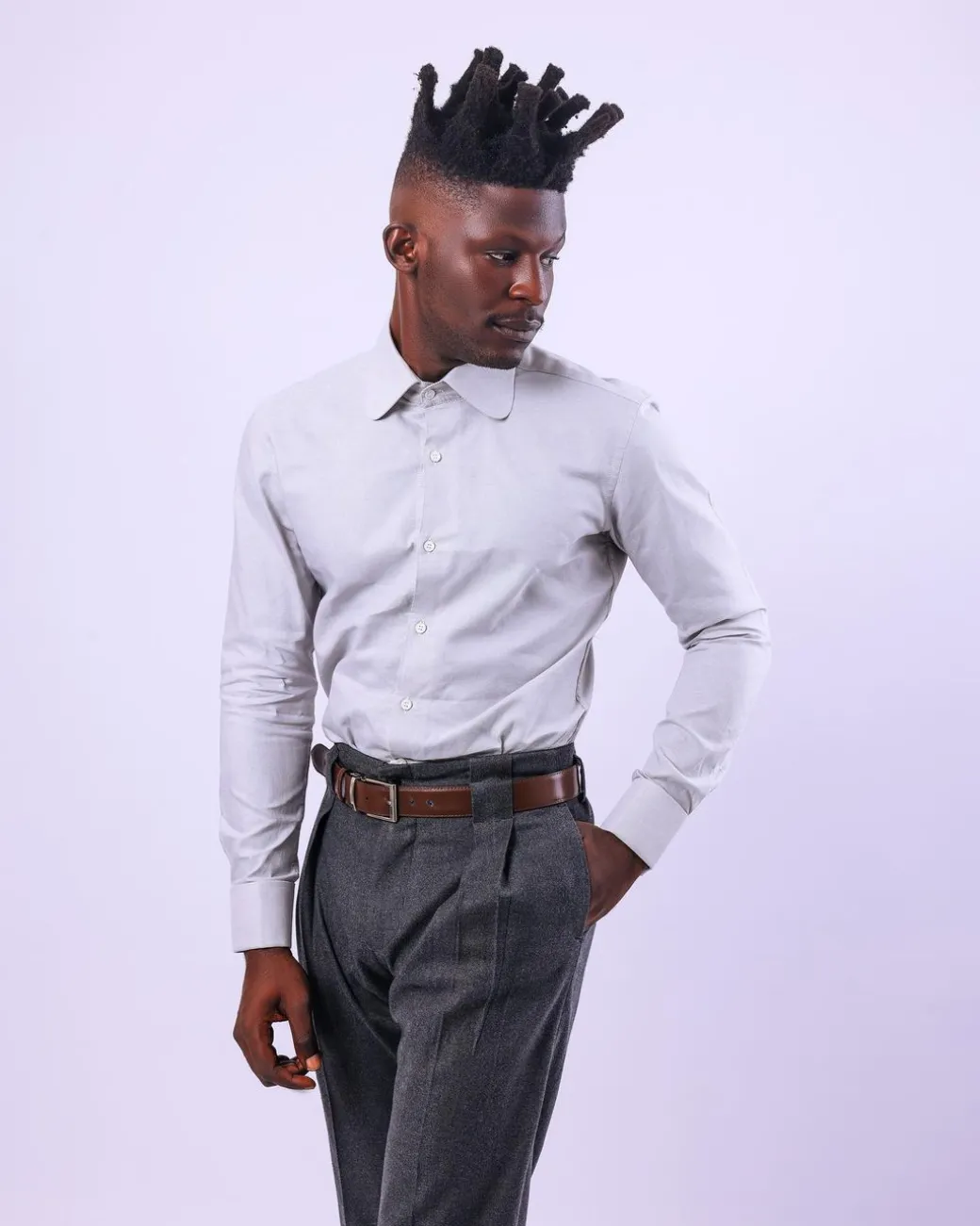 An Oxford Light Grey Business Shirt.