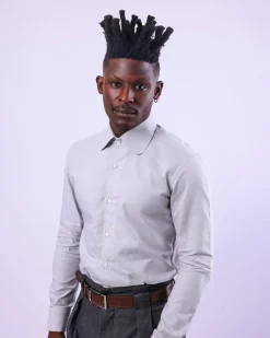 An Oxford Light Grey Business Shirt.