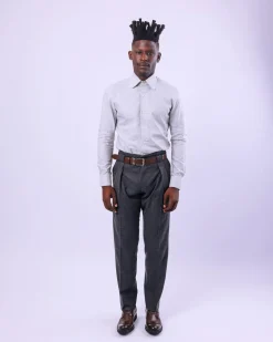 An Oxford Light Grey Business Shirt.