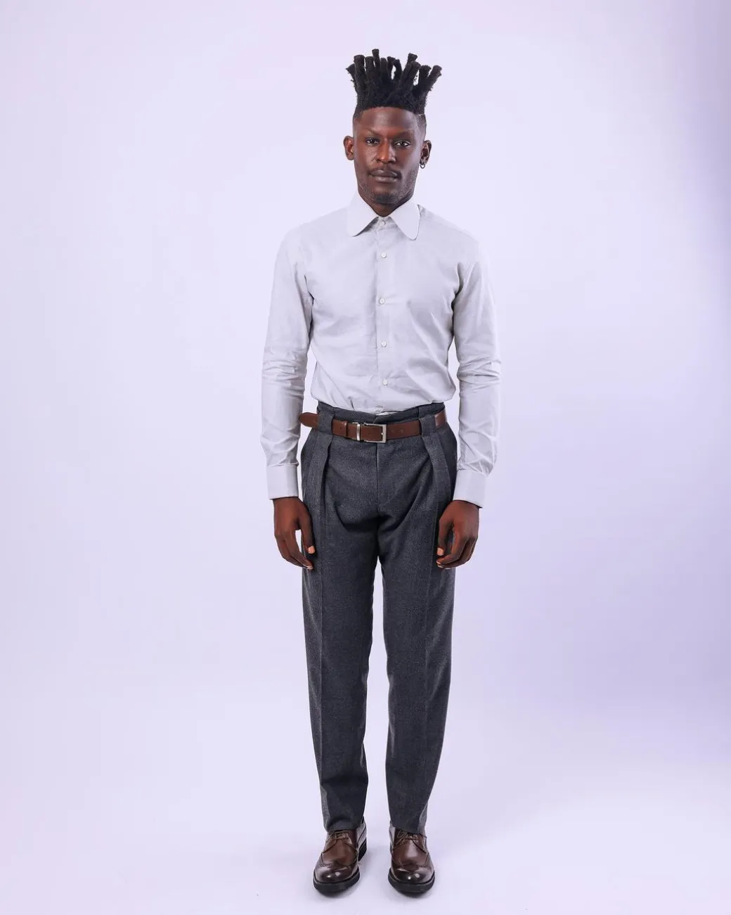 An Oxford Light Grey Business Shirt.