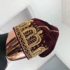 Burgundy and Gold Embroidery African Hat