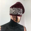 Burgundy and Silver Embroidery Yoruba Traditional Ide Cap