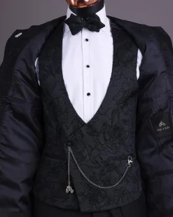 Dispersed Root Floral Black Suit
