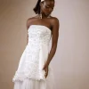 High Low, Petals Embellished With A Straight Across Neckline Bridal ball Gown