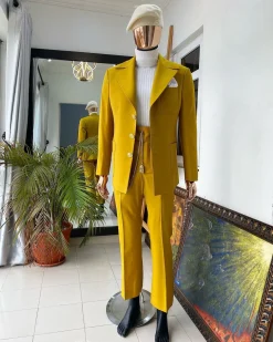 The “ Festac 77” mustard yellow 3 button safari suit