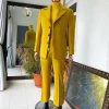 The “ Festac 77” Mustard Yellow 3 Button Safari Suit
