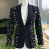 The Charcoal Black “675 – No Longer At Ease” Pearls, bronze, silver Buttons and Studs Suit