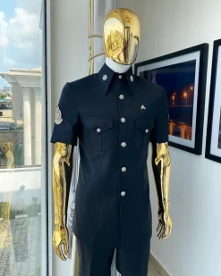The Charcoal Black reloaded vintage “Havana” French safari suit