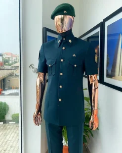 The “coup d’é·tat” Sacramento green vintage “Havana” French safari suit