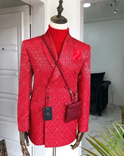 The “Kremlin – Red Square” Monochrome jacquard double breasted Suit.